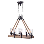 Lapont 6 - Light Linear Pendant with Rope Accents