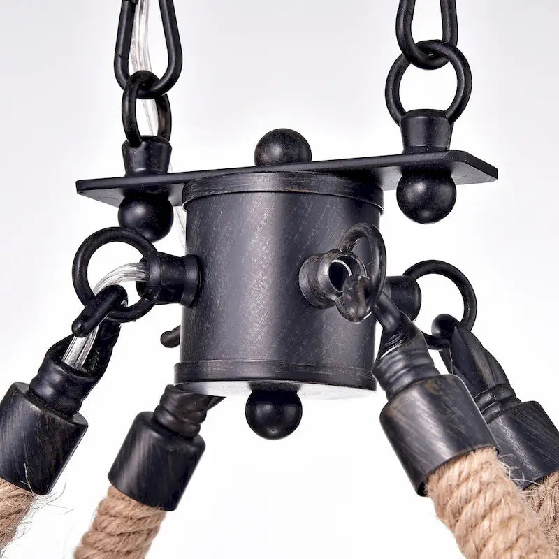 Lapont 6 - Light Linear Pendant with Rope Accents