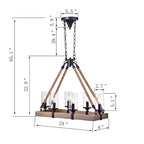 Lapont 6 - Light Linear Pendant with Rope Accents