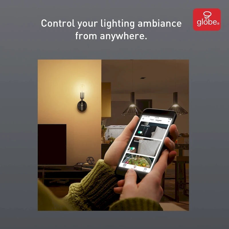 Wi-Fi Smart Vintage Filament Tunable Amber Glass LED Bulb ST19 E26 - Clear