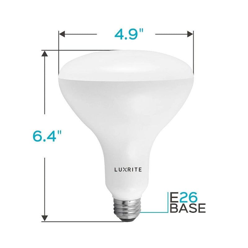 Luxrite BR40 LED Light Bulbs,14W= 85W Dimmable, 1100 Lumen, LED Flood Light Bulb, 14W, E26 Medium Base (10 Pack)