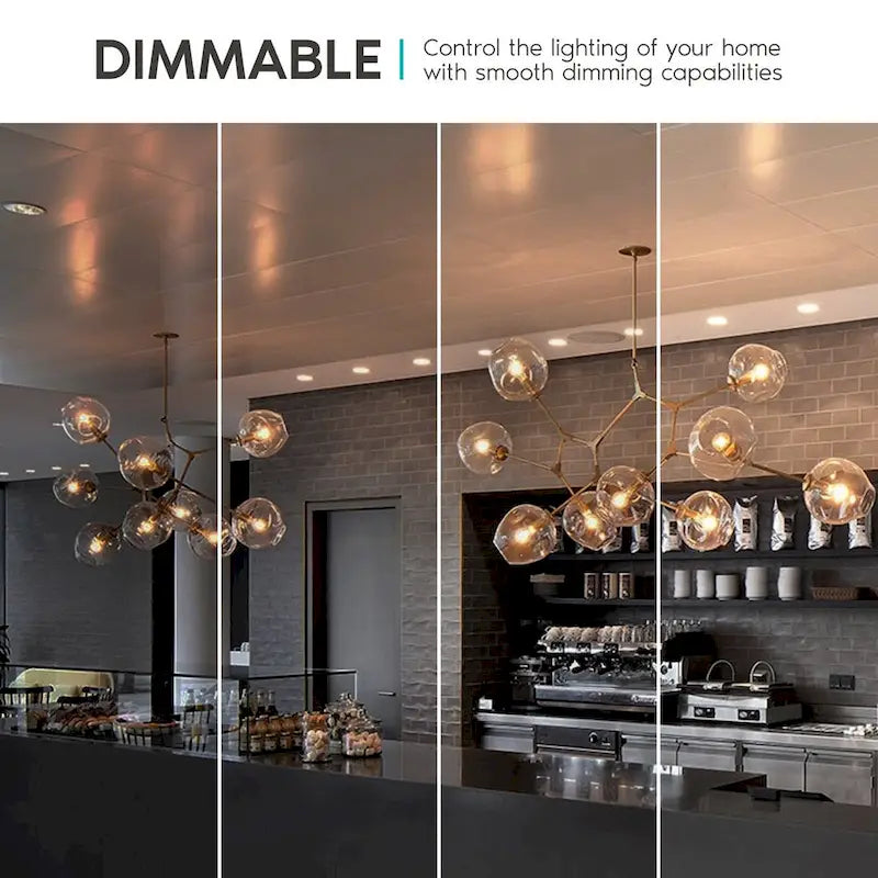 Luxrite 4W Vintage G16.5 LED Globe Bulbs Dimmable, 2700K Warm White, 400 Lumens, E12 LED Bulb 40W Equivalent, 12 Pack