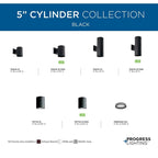 Cylinder Lens Collection Black 5-Inch Round Cylinder Cover - 0.83  x 5  x 5