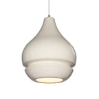 Carson Carrington Sallberg 1-light Brushed Nickel Pendant - Brushed Nickel, White Crackle, White