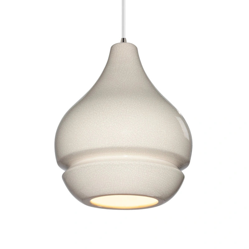 Carson Carrington Sallberg 1-light Brushed Nickel Pendant - Brushed Nickel, White Crackle, White