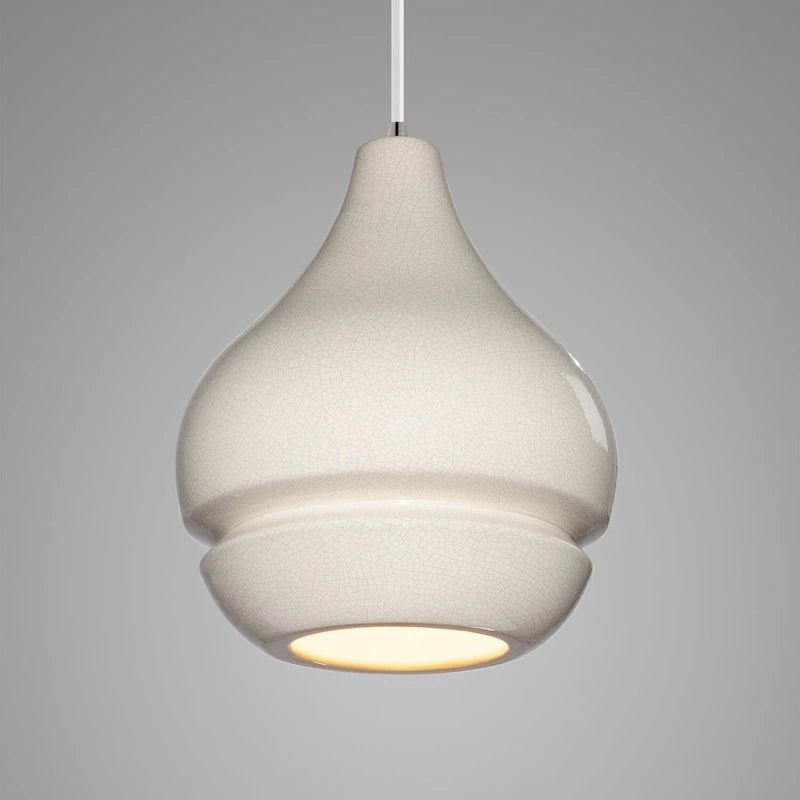 Carson Carrington Sallberg 1-light Brushed Nickel Pendant - Brushed Nickel, White Crackle, White