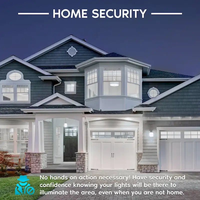 Luxrite A19 LED Dusk to Dawn Light Bulbs Lighting Enclosed Fixture Rated 800lm Damp Rated E26 4 Pack