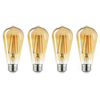 60W Equivalent(2150K) Vintage Edison ST19 Dimmable LED Bulb,4-Pk - Amber