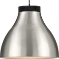 Radian LED Collection Modern Brushed Nickel Metal Pendant - 16 in x 16 in x 14 in