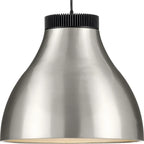 Radian LED Collection Modern Brushed Nickel Metal Pendant - 16 in x 16 in x 14 in
