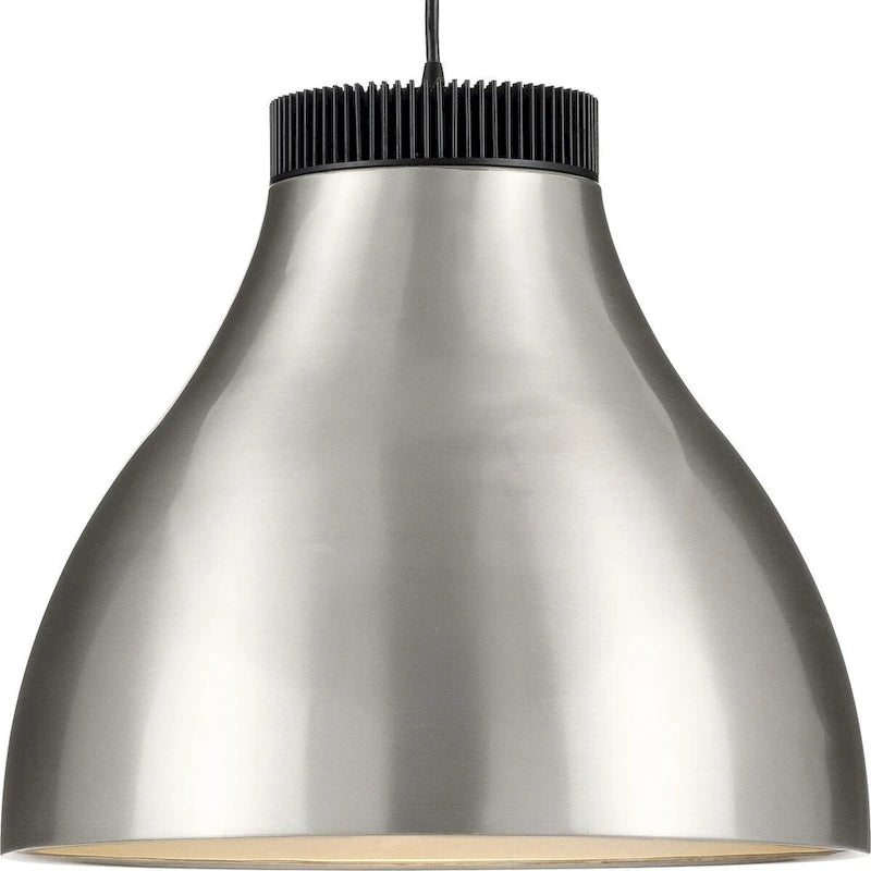 Radian LED Collection Modern Brushed Nickel Metal Pendant - 16 in x 16 in x 14 in