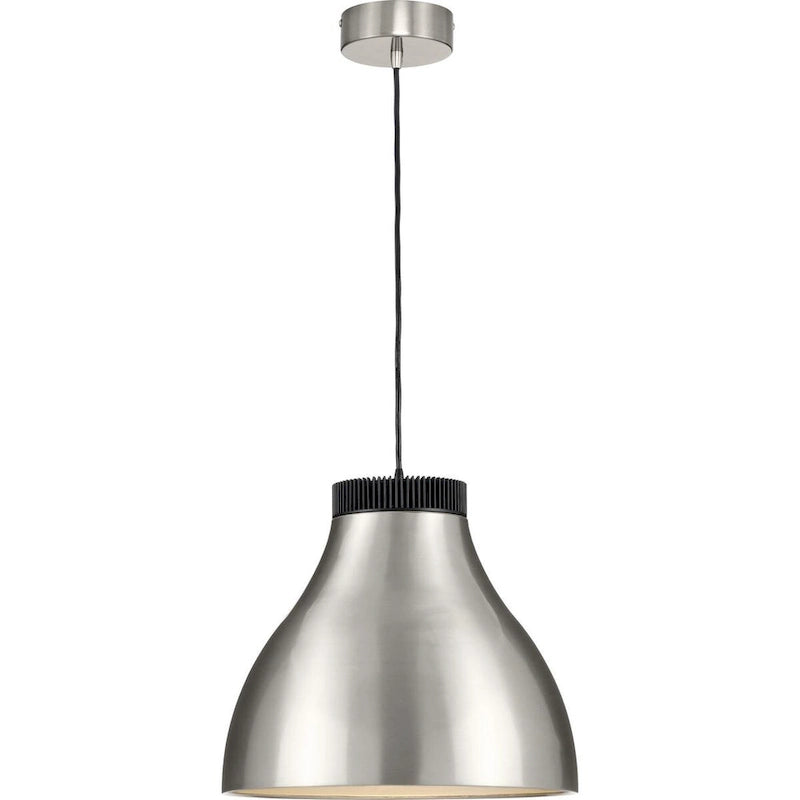 Radian LED Collection Modern Brushed Nickel Metal Pendant - 16 in x 16 in x 14 in