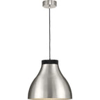 Radian LED Collection Modern Brushed Nickel Metal Pendant - 16 in x 16 in x 14 in