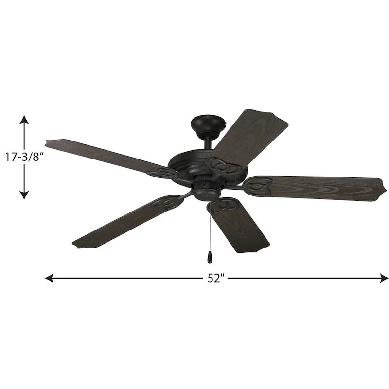AirPro Collection 52  Five-Blade Indoor Outdoor Ceiling Fan - 11  x 52  x 52