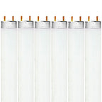 Luxrite 4 FT T8 Fluorescent Tube Light Bulb 32-Watt 3500K Natural White 2850 Lumens G13 Medium Bi-Pin Base (6-Pack)