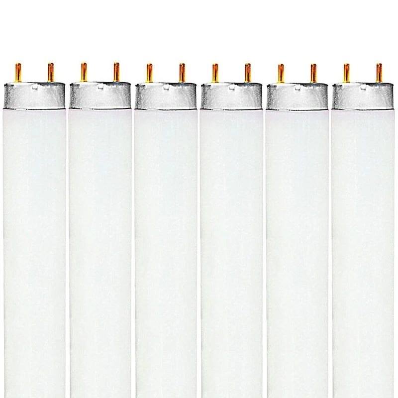 Luxrite 4 FT T8 Fluorescent Tube Light Bulb 32-Watt 3500K Natural White 2850 Lumens G13 Medium Bi-Pin Base (6-Pack)