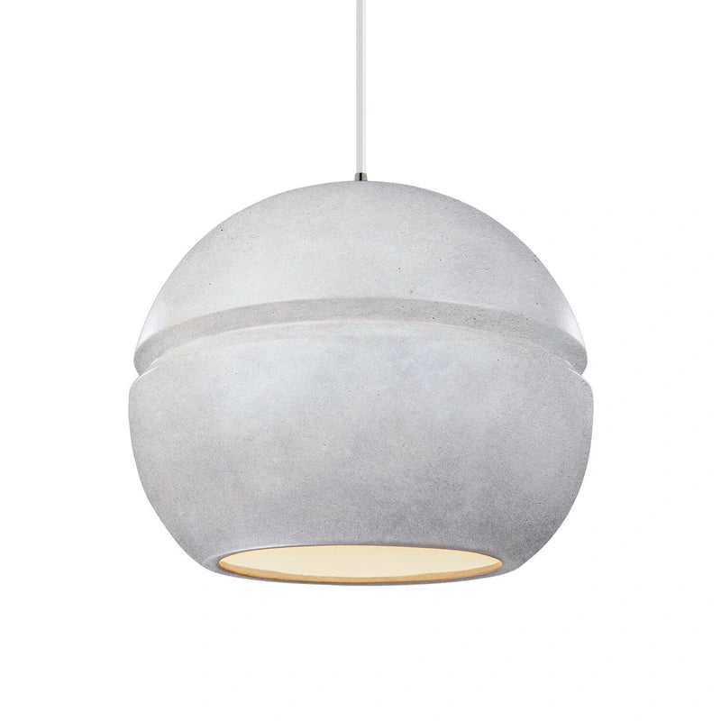 Carson Carrington Sallebyn Brushed Nickel Large Pendant - Brushed Nickel, Concrete, White