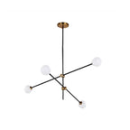 4-Light Sputnik Black Chandelier - N/A