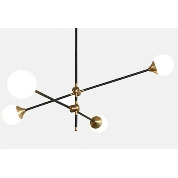 4-Light Sputnik Black Chandelier - N/A