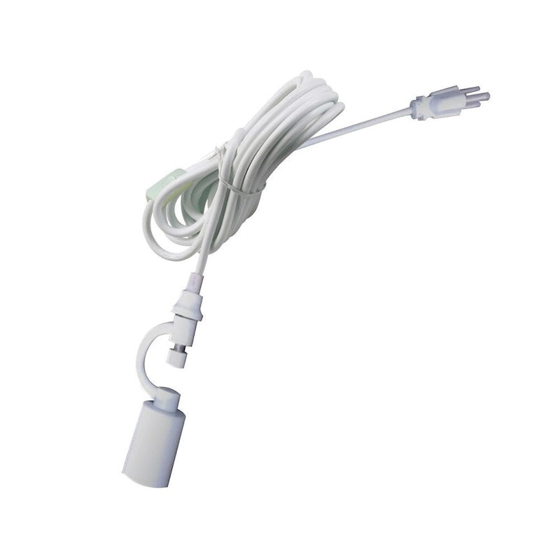1 Light Swag Plug-In Pendant 18 w White Linen Shade, 17' White Cord