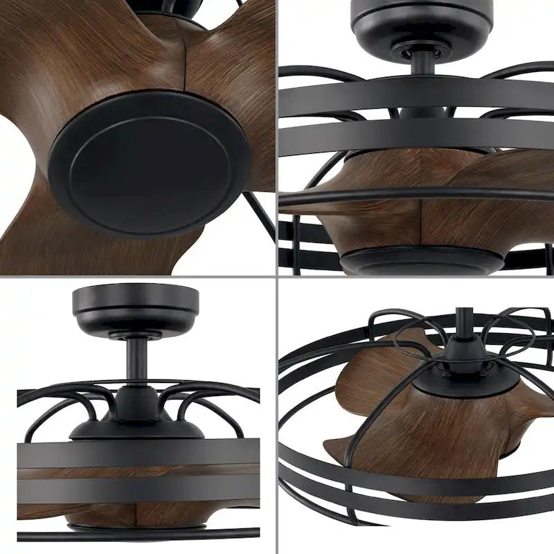 Bastrop Collection 26 in. Three-Blade GraphiteTransitional Ceiling Fan with 3 Speed Remote Control - 26 in x 26 in x 13.6 in