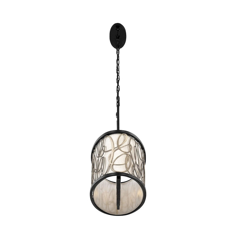 Scribble 6-Light Kitchen Island Pendant - Matte Black/Artifact