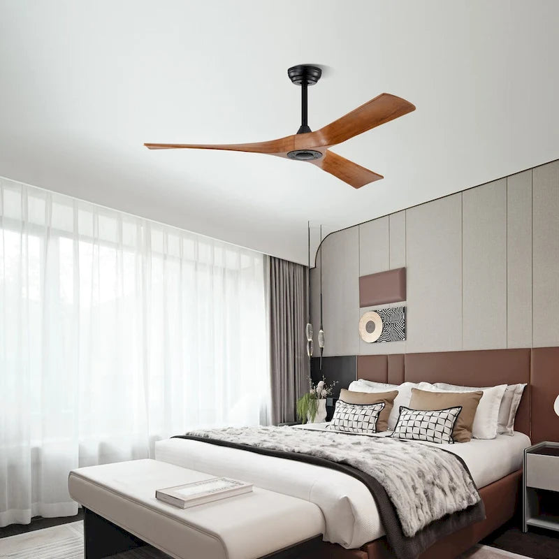 52  Ceiling Fan with Remote Control No Lights,Modern Reversible DC Motor Indoor 3 Blades