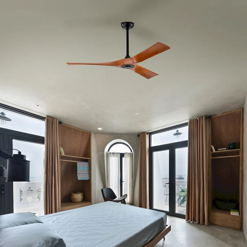 52  Ceiling Fan with Remote Control No Lights,Modern Reversible DC Motor Indoor 3 Blades