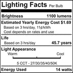 Bulbrite Pack of (4) 14 Watt Adjustable 5/6  Integrated LED Recessed Downlight with E26 Quick Connect Adapter, 5CCT