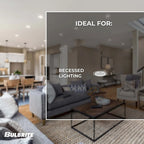 Bulbrite Pack of (4) 14 Watt Adjustable 5/6  Integrated LED Recessed Downlight with E26 Quick Connect Adapter, 5CCT