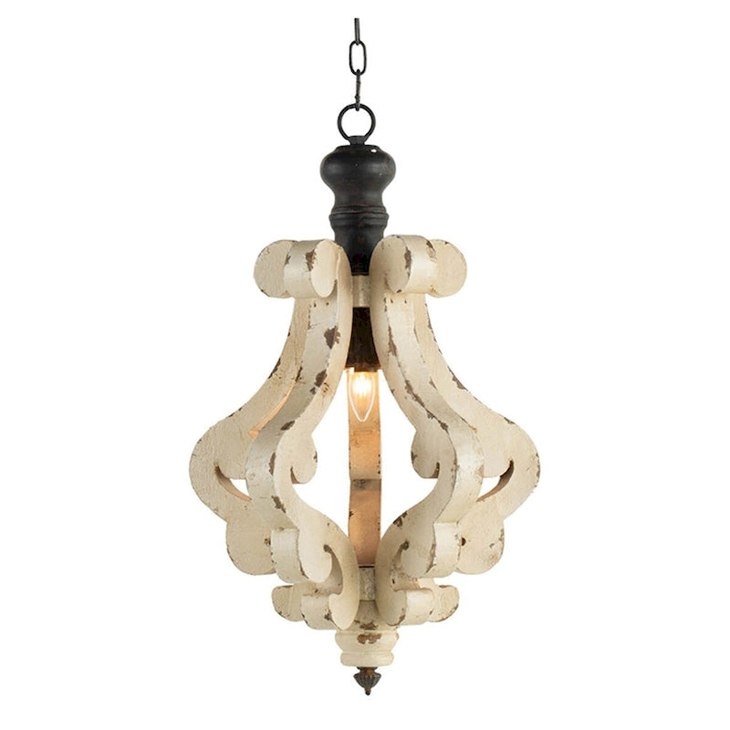 Farmhouse Chandeliar Distressed White Pendant
