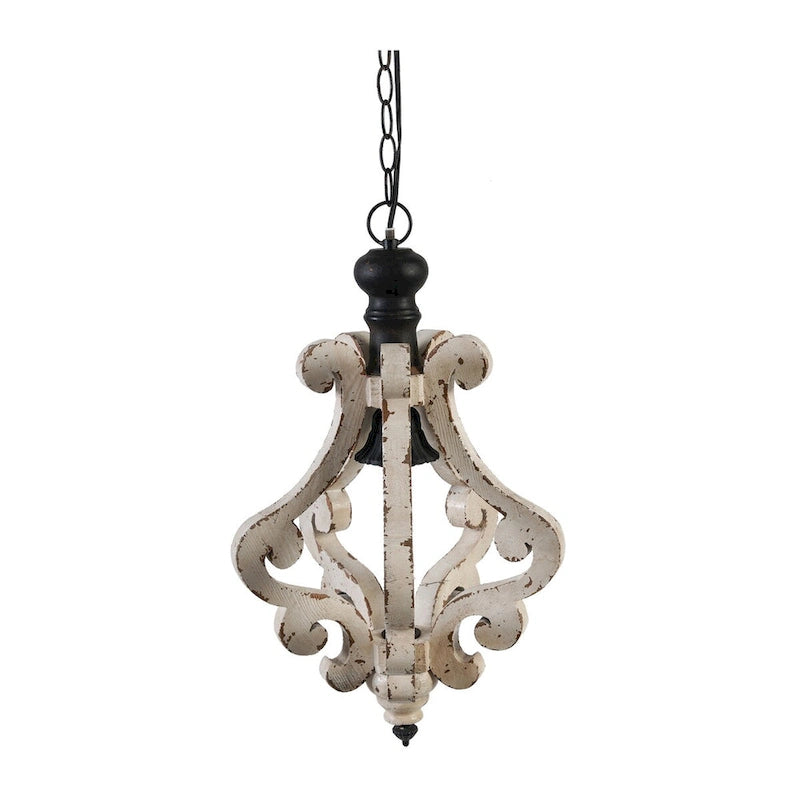 Farmhouse Chandeliar Distressed White Pendant