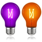 Luxrite A19 Halloween LED Purple and Orange Light Bulbs 4.5W=60W UL E26 Indoor Outdoor Holiday Lighting