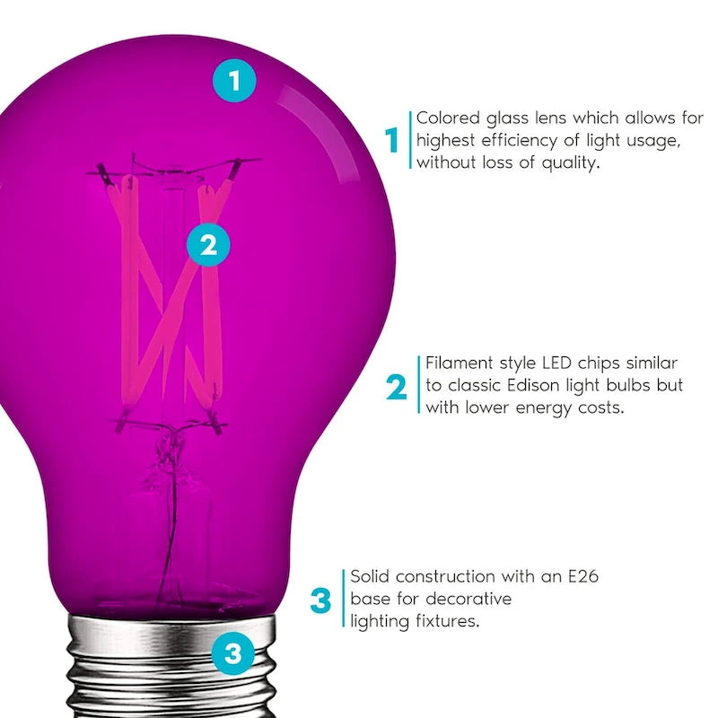 Luxrite A19 Halloween LED Purple and Orange Light Bulbs 4.5W=60W UL E26 Indoor Outdoor Holiday Lighting