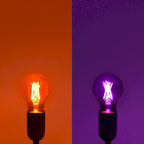 Luxrite A19 Halloween LED Purple and Orange Light Bulbs 4.5W=60W UL E26 Indoor Outdoor Holiday Lighting