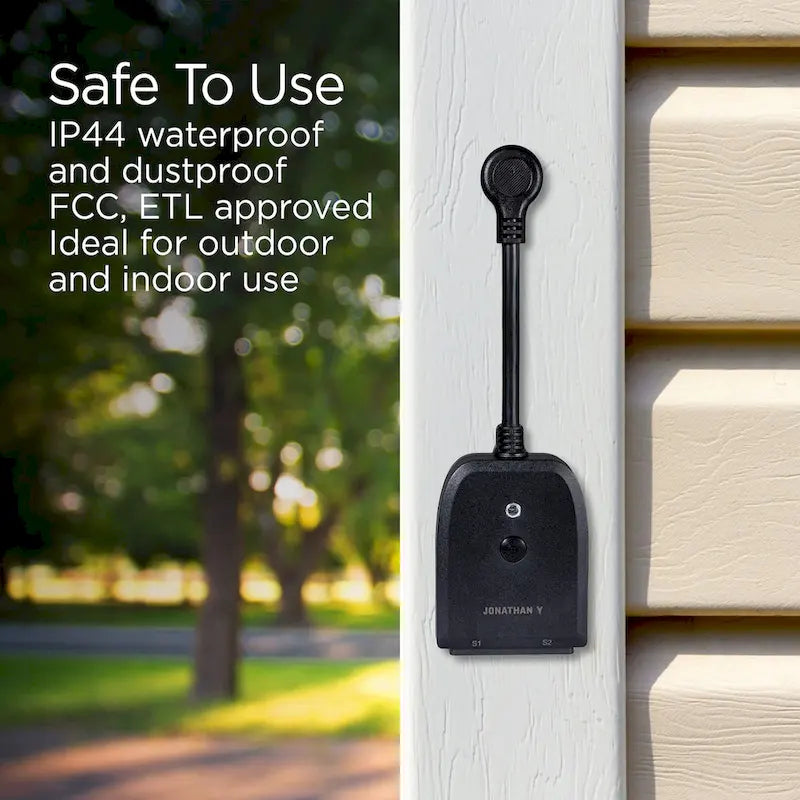 Outdoor Smart Dual Plug - WiFi Remote App Control for Outdoor Decor; Compatible with Alexa and Google Home Assistant - White