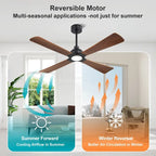 MLiAN 56  4 Blades Indoor LED Ceiling Fan with Remite Control - 56 inch