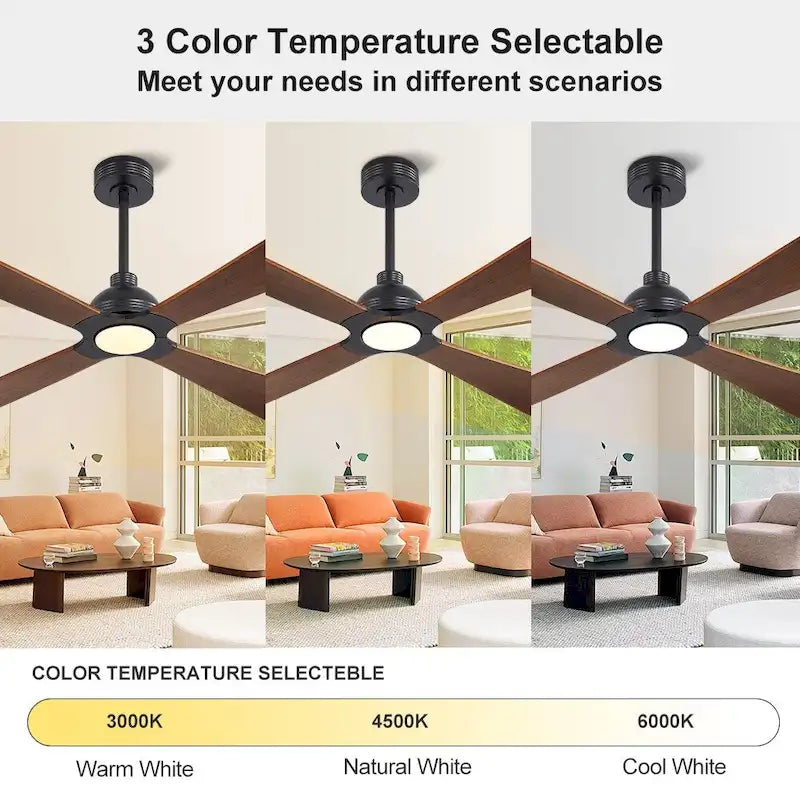 MLiAN 56  4 Blades Indoor LED Ceiling Fan with Remite Control - 56 inch