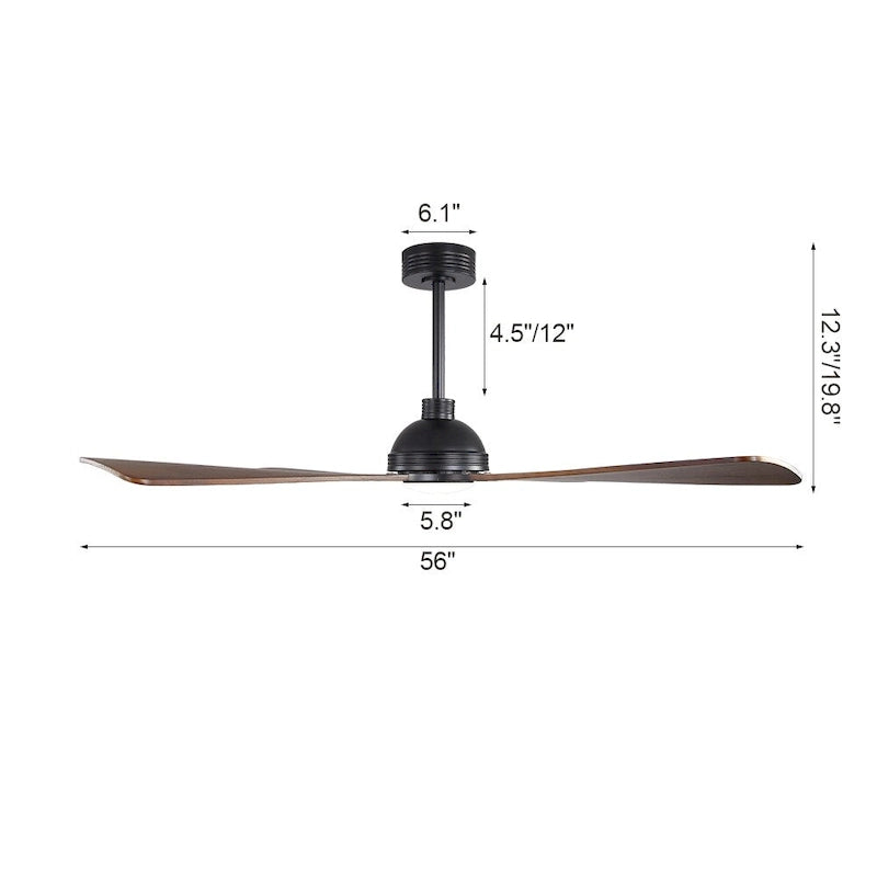 MLiAN 56  4 Blades Indoor LED Ceiling Fan with Remite Control - 56 inch
