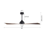 MLiAN 56  4 Blades Indoor LED Ceiling Fan with Remite Control - 56 inch