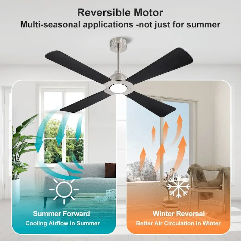 MLiAN 56  4 Blades Indoor LED Ceiling Fan with Remite Control - 56 inch