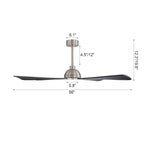 MLiAN 56  4 Blades Indoor LED Ceiling Fan with Remite Control - 56 inch