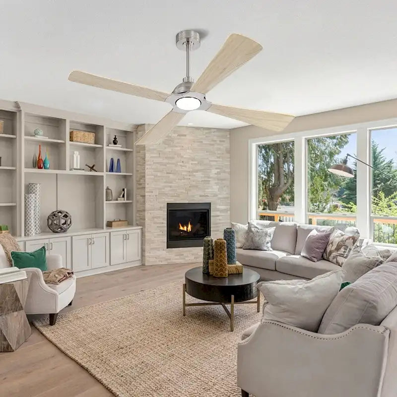 MLiAN 56  4 Blades Indoor LED Ceiling Fan with Remite Control - 56 inch