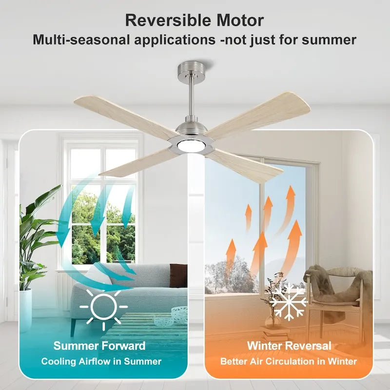MLiAN 56  4 Blades Indoor LED Ceiling Fan with Remite Control - 56 inch