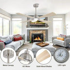 MLiAN 56  4 Blades Indoor LED Ceiling Fan with Remite Control - 56 inch