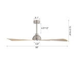 MLiAN 56  4 Blades Indoor LED Ceiling Fan with Remite Control - 56 inch