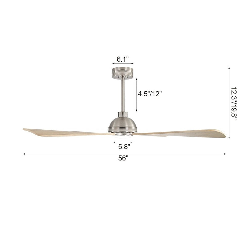 MLiAN 56  4 Blades Indoor LED Ceiling Fan with Remite Control - 56 inch