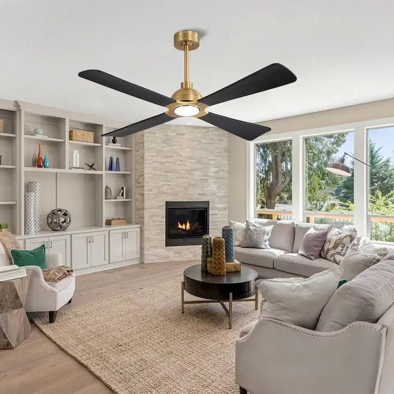 MLiAN 56  4 Blades Indoor LED Ceiling Fan with Remite Control - 56 inch