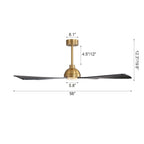MLiAN 56  4 Blades Indoor LED Ceiling Fan with Remite Control - 56 inch