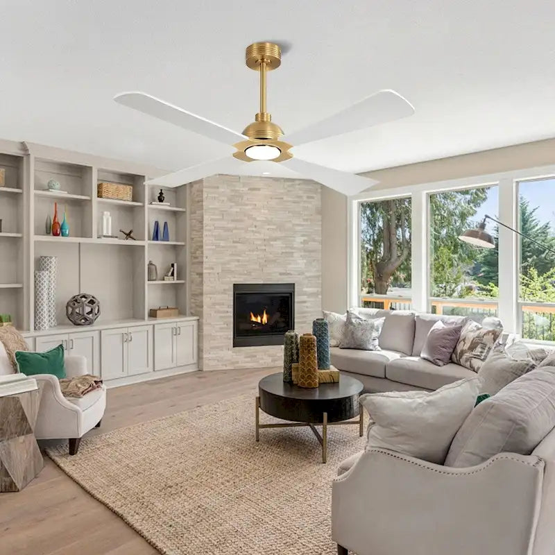 MLiAN 56  4 Blades Indoor LED Ceiling Fan with Remite Control - 56 inch